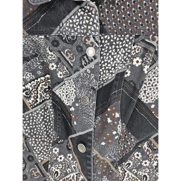 Chico's Additions Women's Quilted Print Sleeveless Button Down Vest Size 0 (S) - Picture 2 of 4